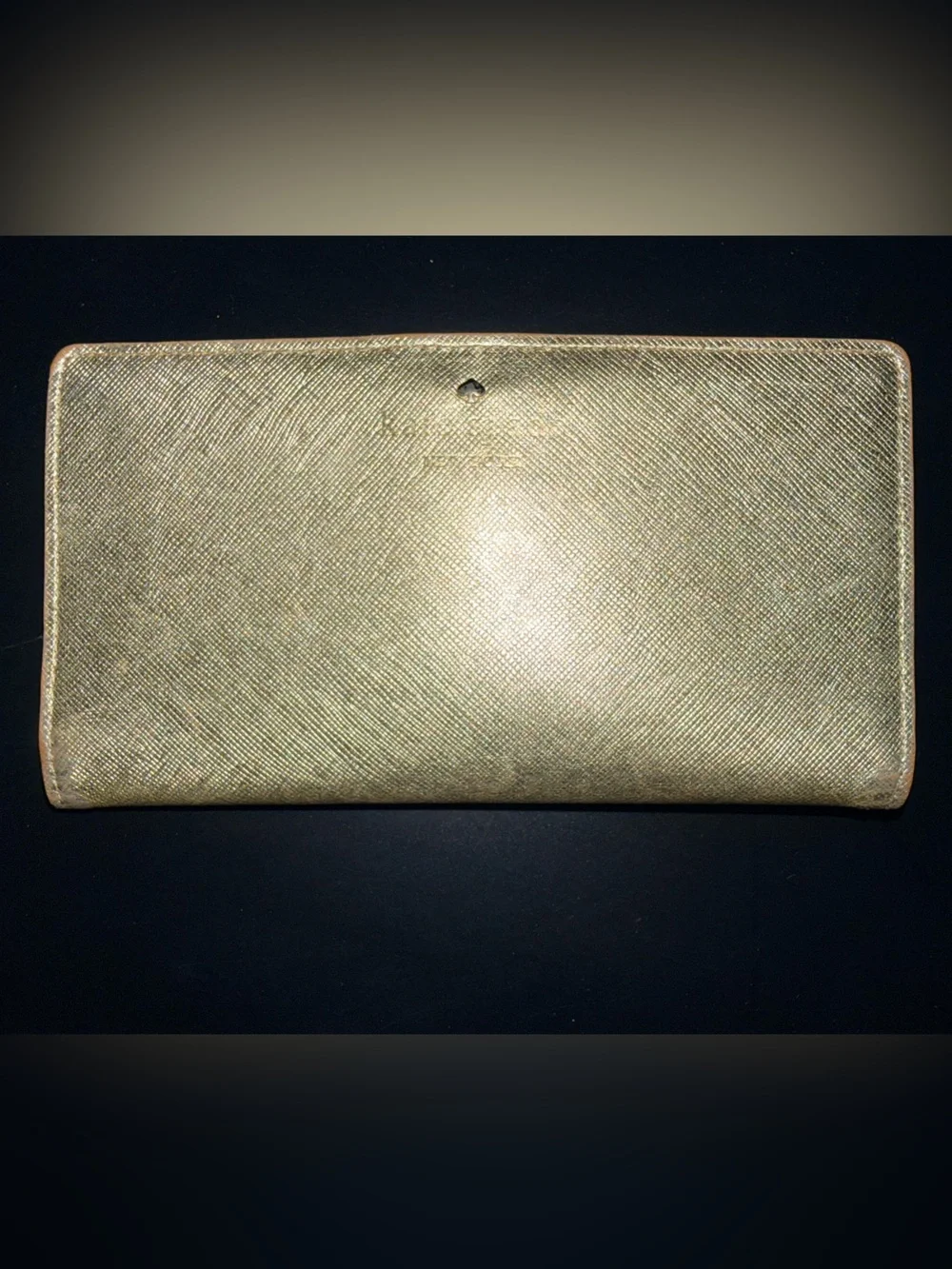 Kate Spade Metallic Gold Bi-Fold Leather Wallet